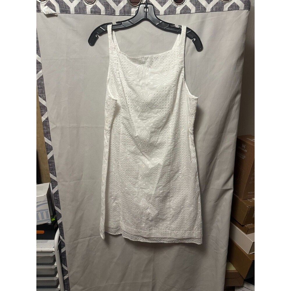 NWT Derek Lam 10 Crosby Women Saige Garden Tile Eyelet Mini Dress Size 12 White